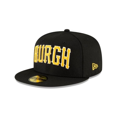 Pittsburgh Pirates Gorra | New Era MLB Ligature 59fifty Fitted Cap Mexico - Negros